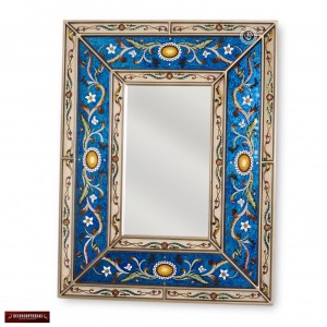 Peruvian Arts Crafts Mirror for wall - Handpainted Glass Wood Rectangular mirror   113160006656